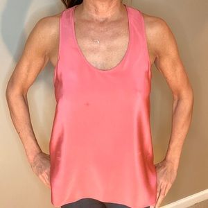 Tibi 100% silk Racerback tank